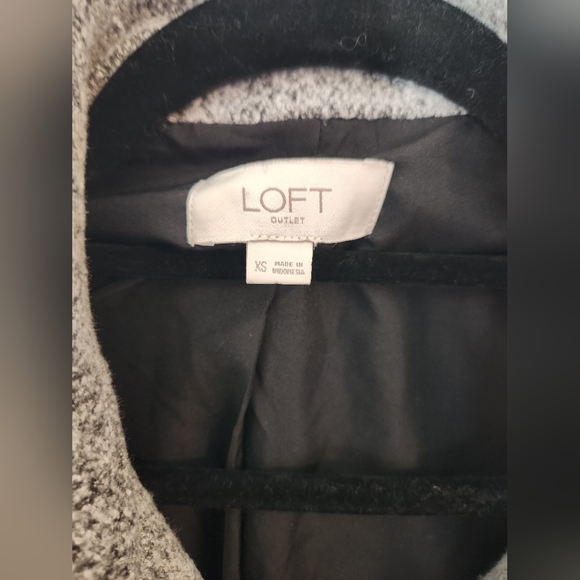 Loft Moto Marled Gray Knit Zip Jacket Size Xsmall - Picture 6 of 7